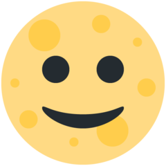 Emoji Bulan Purnama dengan Wajah Twitter