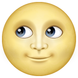 Emoji Bulan Purnama dengan Wajah WhatsApp
