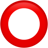 Emoji Lingkaran Merah Berongga Apple