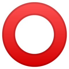 Emoji Lingkaran Merah Berongga Google