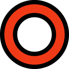 Emoji Lingkaran Merah Berongga Microsoft