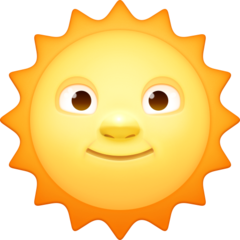 Emoji Matahari dengan Wajah Facebook