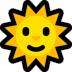 Emoji Matahari dengan Wajah Microsoft