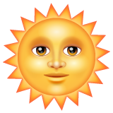 Emoji Matahari dengan Wajah WhatsApp