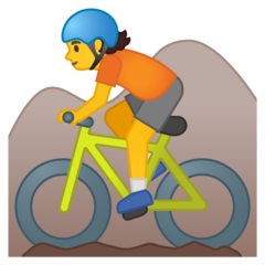 Emoji Orang Bersepeda Gunung Google