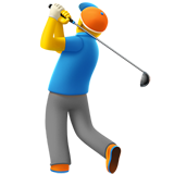Emoji Pria Bermain Golf Apple