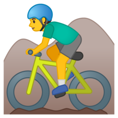 Emoji Pria Bersepeda Gunung Google
