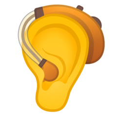 Emoji Telinga dengan Alat Bantu Dengar Google