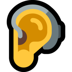 Emoji Telinga dengan Alat Bantu Dengar Microsoft