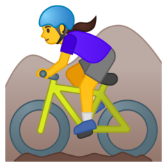 Emoji Wanita Bersepeda Gunung Google