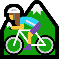Emoji Wanita Bersepeda Gunung Microsoft