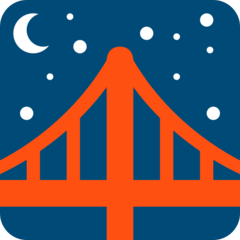 Emoji Jembatan di Malam Hari Twitter