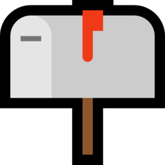 Emoji Kotak Surat Tertutup dengan Bendera Terangkat Microsoft