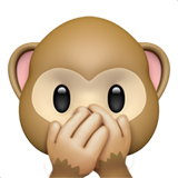 Emoji Monyet Jangan Berbicara yang Buruk Apple