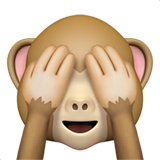 Emoji Monyet Jangan Melihat yang Buruk Apple