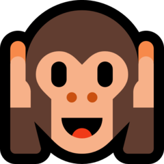 Emoji Monyet Jangan Mendengar yang Buruk Microsoft