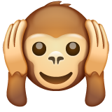 Emoji Monyet Jangan Mendengar yang Buruk WhatsApp