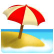 Emoji Pantai dengan Payung Samsung