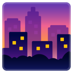 Emoji Pemandangan Kota Saat Senja Google