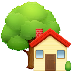 Emoji Rumah dengan Taman Facebook