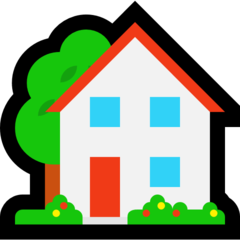 Emoji Rumah dengan Taman Microsoft