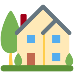 Emoji Rumah dengan Taman Twitter