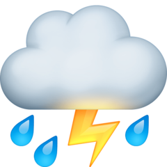 Emoji Awan dengan Petir dan Hujan Facebook
