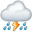 Emoji Awan dengan Petir dan Hujan Samsung