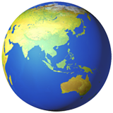 Emoji Bumi Menampilkan Asia-Australia Apple