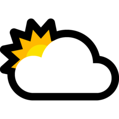 Emoji Matahari Dibelakang Awan Besar Microsoft