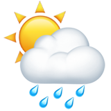 Emoji Matahari Dibelakang Awan Hujan Apple