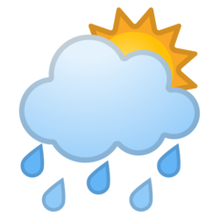 Emoji Matahari Dibelakang Awan Hujan Google