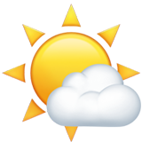 Emoji Matahari Dibelakang Awan Kecil Apple