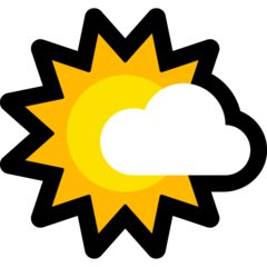 Emoji Matahari Dibelakang Awan Kecil Microsoft