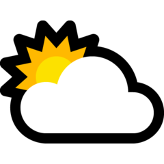 Emoji Matahari Dibelakang Awan Microsoft