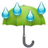 Emoji Payung Dengan Tetesan Hujuan WhatsApp