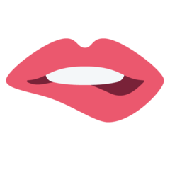 Emoji Mengigit Bibir Twitter