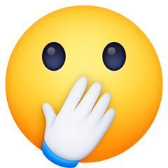 Emoji Wajah dengan Mata Terbuka dan Tangan Menutupi Mulut Facebook